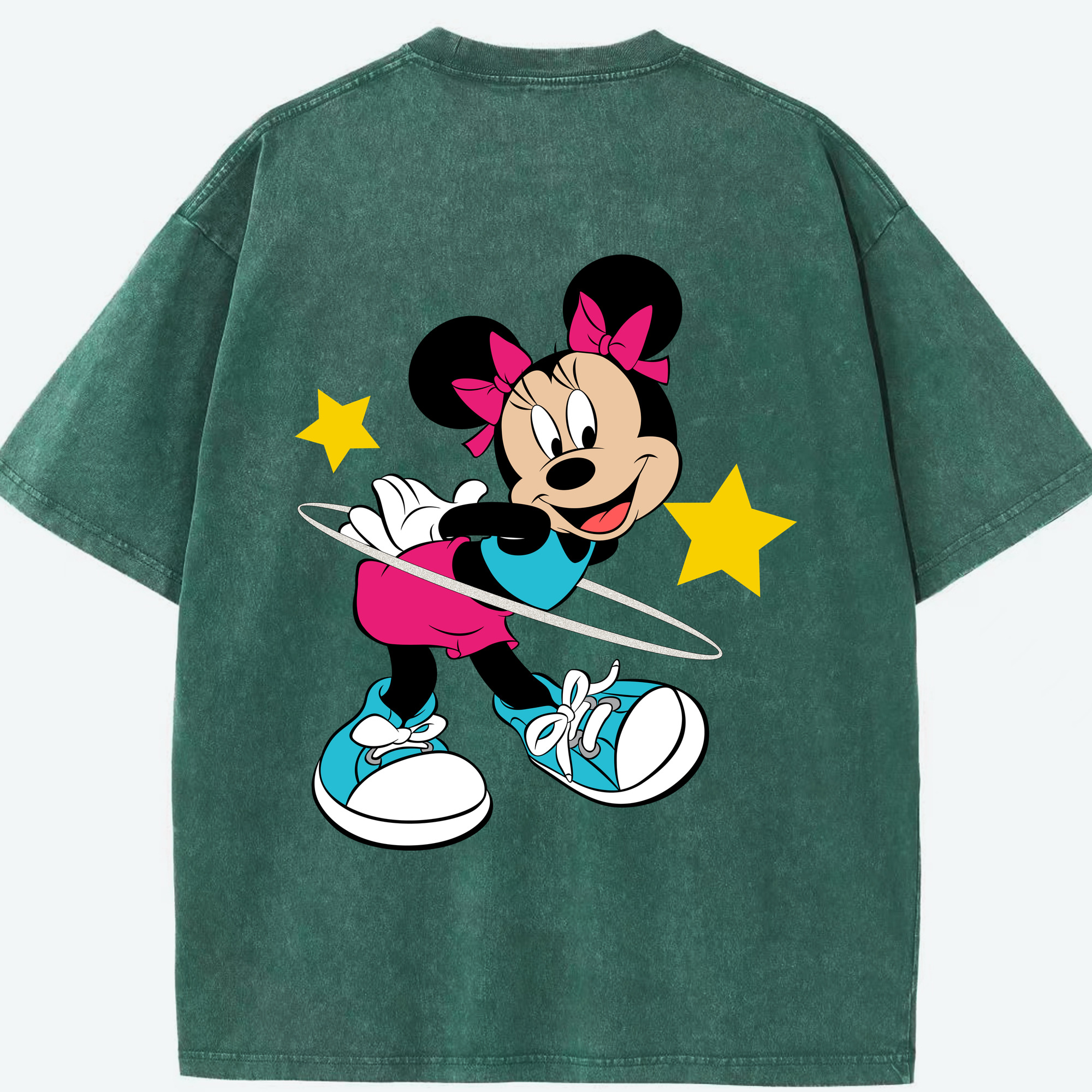 （画像用） ミッキーマウス Mickey Mouse 綿100% ヴィンテージ風 半袖Tシャツ（背面プリント）